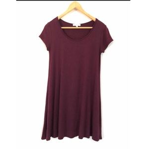 Socialite Maroon T-Shirt Dress